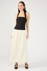 Black/White Tutulla Strapless Midi Dress